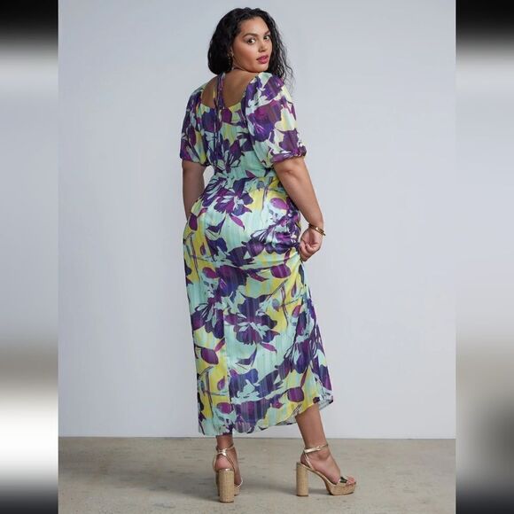 NEW YORK & COMPANY Floral Print  Maxi Dress - Size 1X - Picture 3 of 10